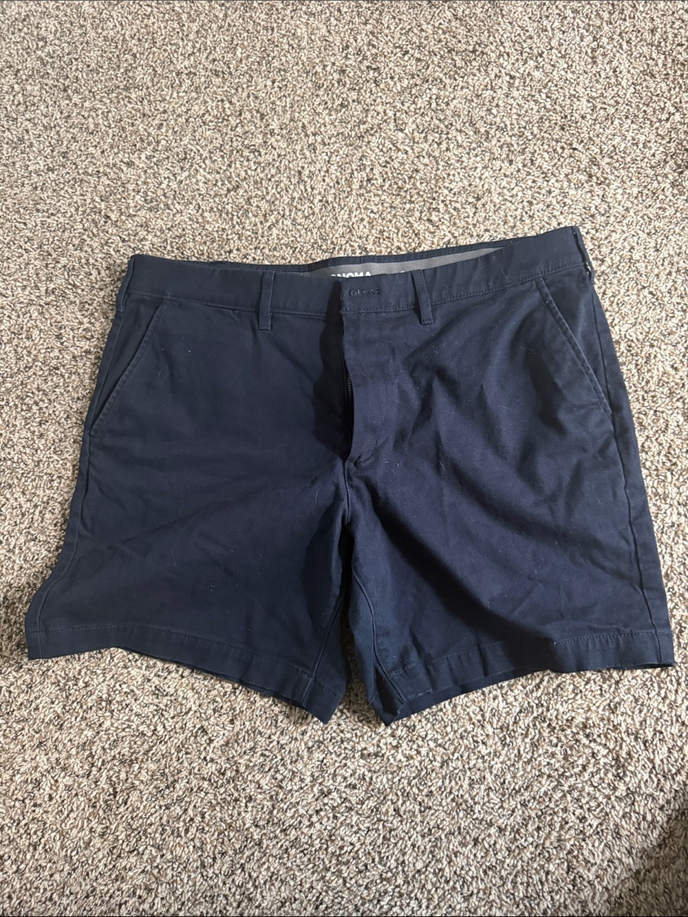 Sonoma Dark Navy Flat-Front Chino Shorts